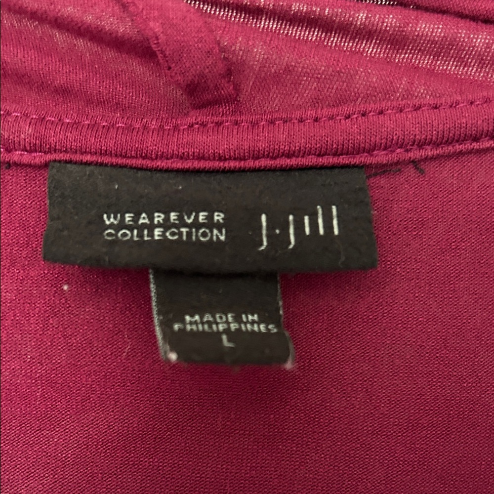 J. Jill WEAREVER Collection light weight cardigan Top in Deep Magenta